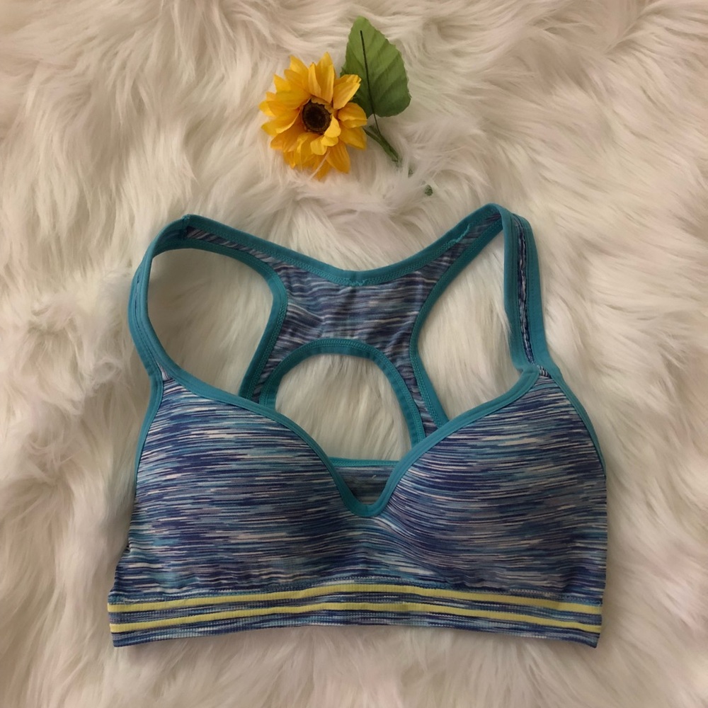 Blue sports bra